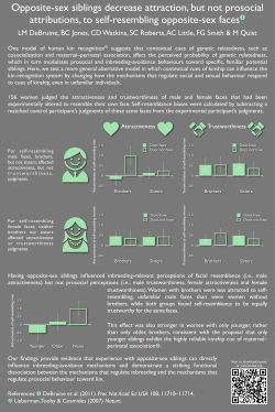 Opposite-sex siblings decrease attraction, but not prosocial