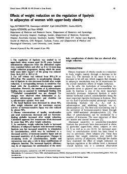 Effects of Weight Reduction on the Regulation of