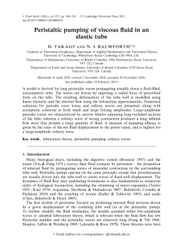 Peristaltic pumping of viscous fluid in an elastic tube