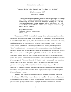 Picking at Scabs - Communication Law Review