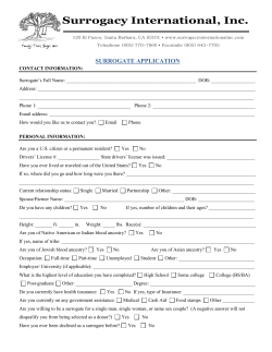 Surrogate Application - Surrogacy International, Inc.