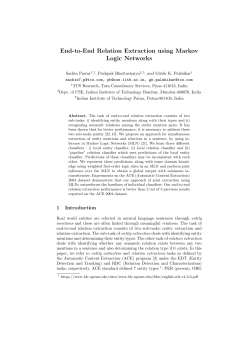 End-to-End Relation Extraction using Markov Logic