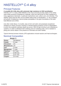 HASTELLOY&reg; C-4 Alloy Brochure