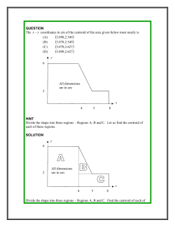 QUESTION The yx - coordinates in cm of the centroid of the area