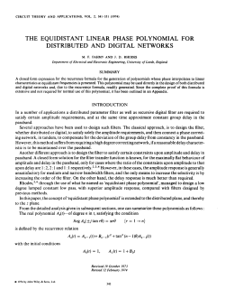 The equidistant linear phase polynomial for distributed and digital