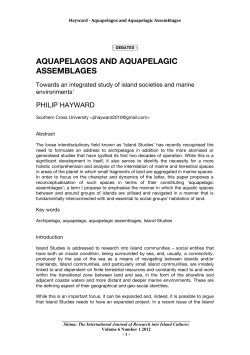 Aquapelagos and Aquapelagic Assemblages: Towards an