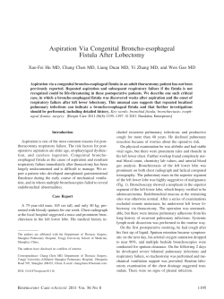 Aspiration Via Congenital Broncho-esophageal