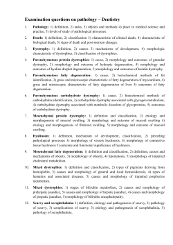 Examination questions on pathology &ndash; Dentistry