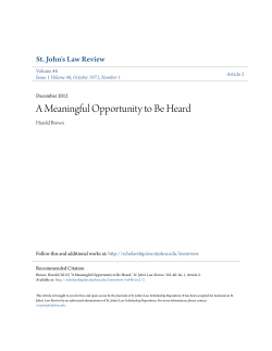 A Meaningful Opportunity to Be Heard," St. John`s Law