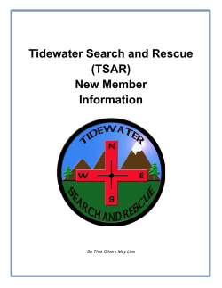 TSAR New Member Packet - Tidewater Search and Rescue