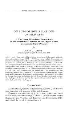 ON SUB-SOLIDUS RELATIONS OF SILICATES