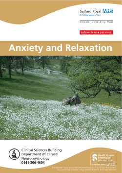 Anxiety and Relaxation - Salford Royal NHS Foundation Trust