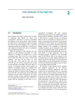 Solar Radiation of the High Alps