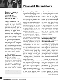 Financial Gerontology
