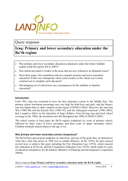 Iraq: Primary and lower secondary education under the