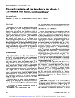 Mucous Metaplasia and Gap Junctions in the Vitamin A Acid