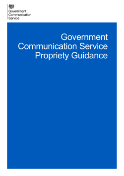 Government Communication Service Propriety Guidance