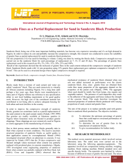 Granite Fines as a Partial Replacement for Sand in Sandcrete Block