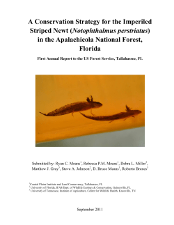 A Conservation Strategy for the Imperiled Striped Newt