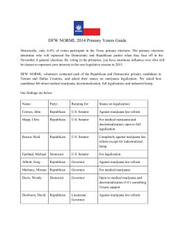DFW NORML 2014 Primary Voters Guide