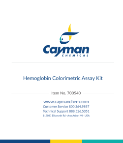Hemoglobin Colorimetric Assay Kit