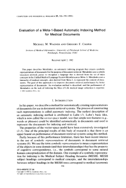 Evaluation of a Meta-l-Based Automatic indexing Method for Medical