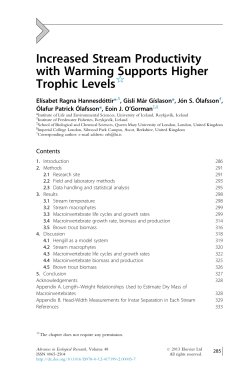 Increased Stream Productivity with Warming Supports Higher