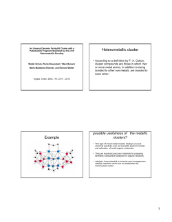 Heterometallic cluster Example
