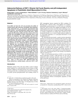 Adenoviral Delivery of E2F-1 Directs Cell Cycle Reentry and
