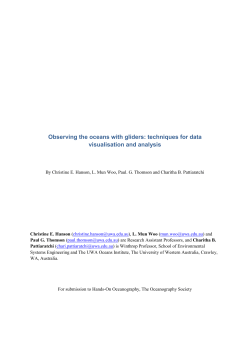 Observing the oceans with gliders