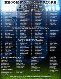 brookwood warriors 2015 - 2016