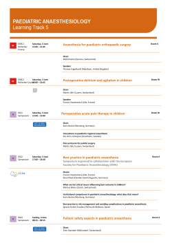 Paediatric Anaesthesiology Learning Track 5