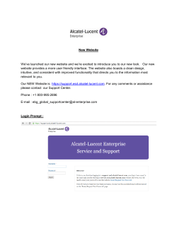 New Website - Alcatel-Lucent Enterprise Service and Support