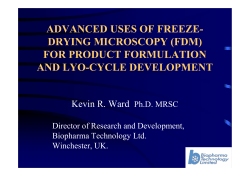 ADVANCED USES OF FREEZE- DRYING MICROSCOPY (FDM