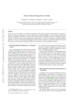 Defect-Induced Magnetism in Solids