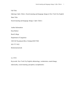 Social meaning and language change in New York