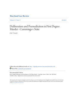 Deliberation and Premeditation in First Degree Murder
