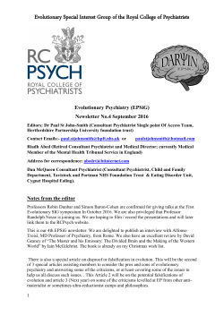 Evolutionary Special Interest Group of the Royal College of