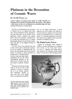 Platinum in the Decoration of Ceramic Wares