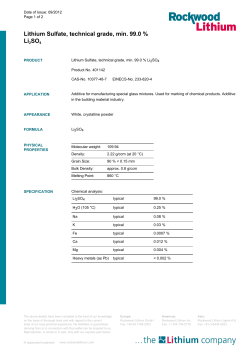 Lithium Sulfate, technical grade, min. 99.0 % Li2SO4