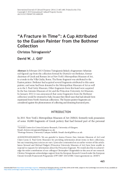 “A Fracture in Time”: A Cup Attributed to the Euaion Painter from the