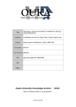 Title MAXIMAL TORI OF EXTRINSIC