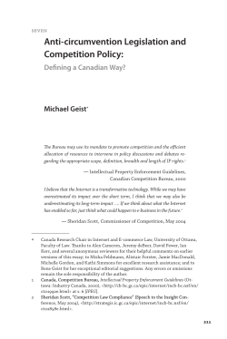 Anti-circumvention Legislation and Competition Policy: