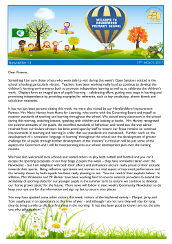 Dear Parents, Something I am sure those of you who were able to