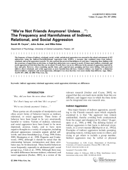 The Frequency and Harmfulness of Indirect, Relational, and Social