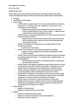 CSE Engagement Committee 9-11, 9 June, 2016 Building 28