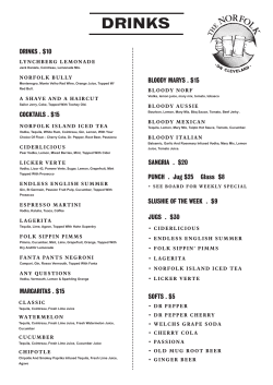 drinks - The Norfolk