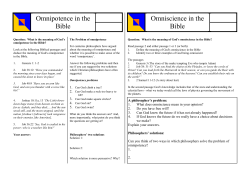 Omnipotence in the Bible Omniscience in the Bible