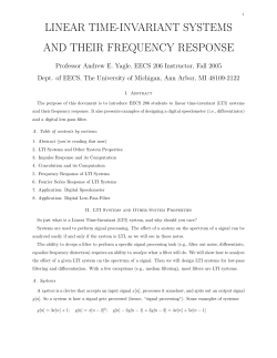 linear time-invariant systems and their frequency