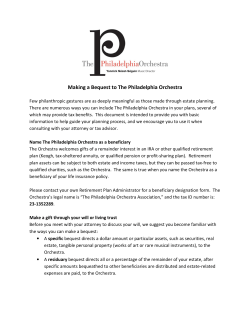 Making a Bequest to The Philadelphia Orchestra
